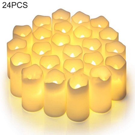 24 STK LED-te-lampe Flammeløse Led-stearinlys Fake Candle Lamp