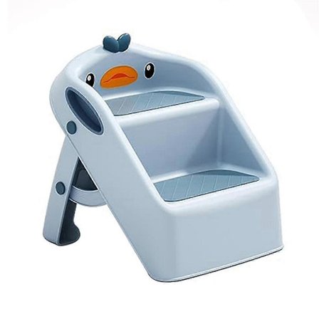 Hopfällbar barnpall för potträning, kök, badrum, handfat, blå