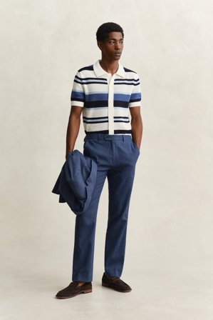 GANT Herren Anzughose aus Leinenmix (48) Blau