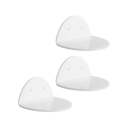 Akryl Flydende Væghylder Sæt 3 Til Sikkerhedskameraer, Babymonitorer, Højttalere, Universal Lille Væghylde, Hvid