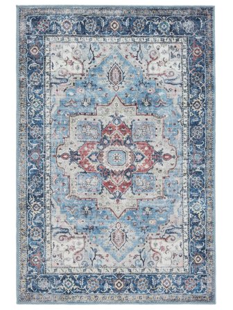 Georgia Oriental Lavable 120X180 Petit Bleu/Multicolore Tapis Coton
