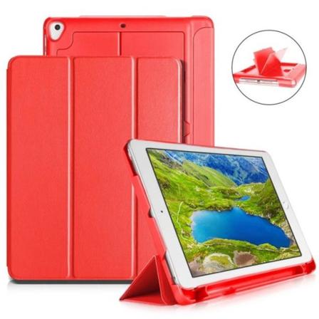 Kotelo, jossa säilytystila, USB-kaapeli Apple iPad 9.7" 2017, 2018, punainen Röd