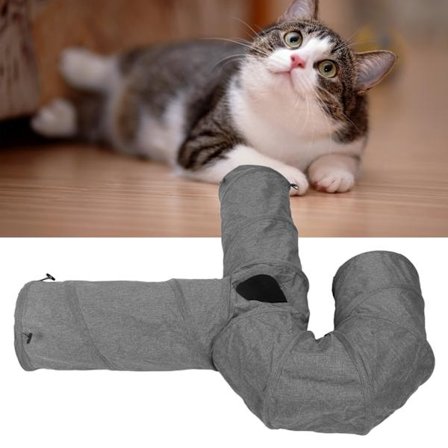 3-veis kattetunnel - trygg, slitesterk, sammenleggbar kattetunnelrør for daglig mosjon