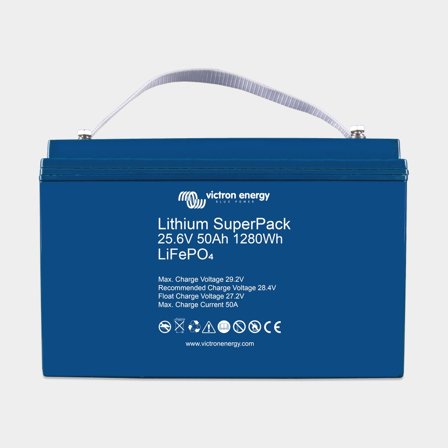 Leisure battery / service battery Victron SuperPack, lithium, 24 V, 50 Ah