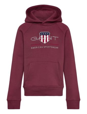 Archive Shield Hoodie Tops Sweat-shirts & Hoodies Hoodies Burgundy GANT