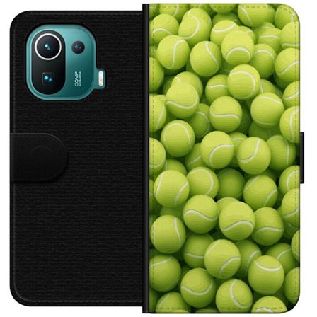Kompatibel Tegnebogsetui til Xiaomi Xiaomi Mi 11 Pro Mønster af grønne tennisbolde i høj detalje, sporty motiv med gentagende tekstur og stærke fa
