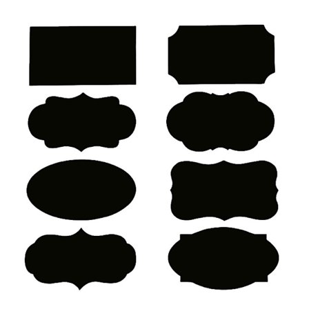 Sorte genanvendelige etiketter i forskellige designs 40 stk