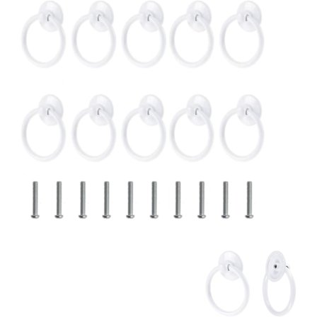 10 st Vintage Skåpsringknoppar Runda Antik Drag Handtag för Dörr Skåp Släpp Byrå Enkelt Hål