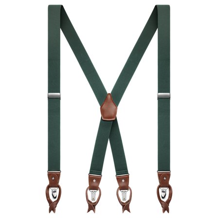 Vexel | Brede Donkergroene X-vormige Verwisselbare Bretels voor mannen - Bretels met clips