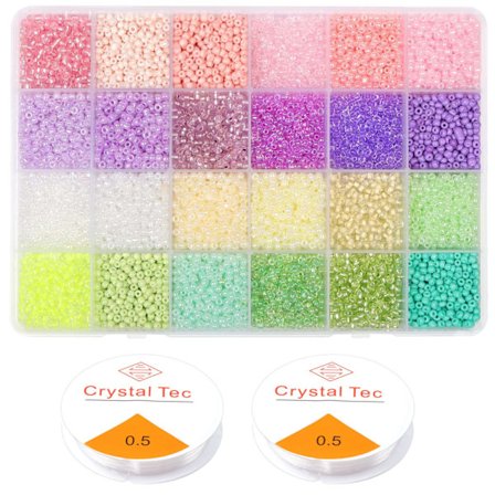 Glassperlekitt 9600 stk, DIY-perler for smykkeproduksjon, 4 mm