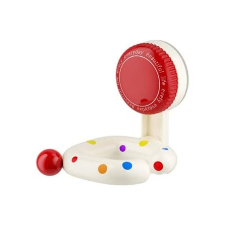 Væghængt føntørrerholder, regnbuefarvet prikket hårtørrerorganisator, selvklæbende hårtørrerophæng, hårtørreropbevaring til badeværelse, rød