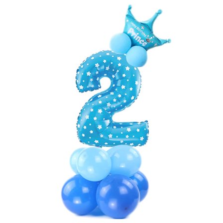 Ballonsæt Cifre Stående Blå "0-9" Ciffer 2