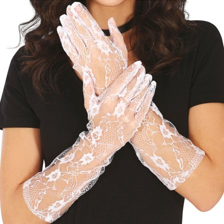 Pitkät Pitsikäsineet Valkoiset