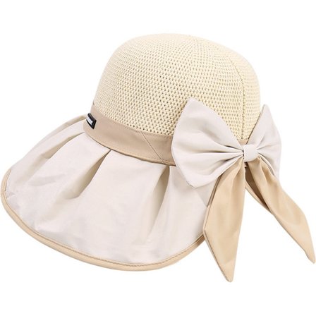 Solhat - Foldbar bred skygge - Hul design m/ slids - Sløjfe design