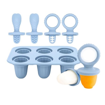 Silikoniset jäätelömuotit vauvojen hampaiden helpotukseen, 6 jääpalamuottia ikenien rauhoittamiseen ja turvalliseen pureskeluun, elintarvikelaatuiset 