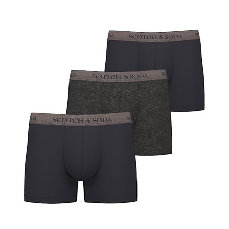 Scotch & soda 3-pack sildebensboksershorts til mænd - sorte