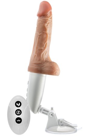 Kjøp Thrusting, Vibrating & Warming Dildo 17,5 cm - Vibrerende dildo | God pris