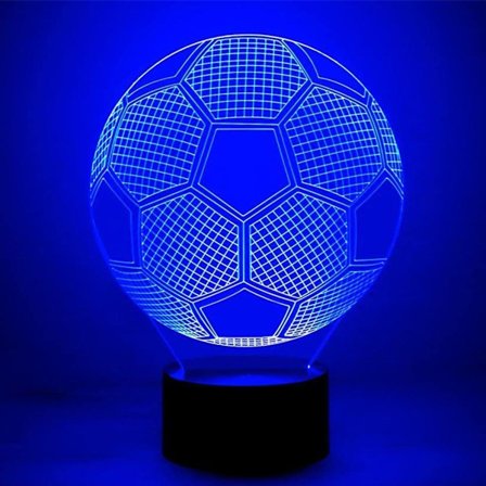 Fodbold 3D Illusion Natlampe, 7 Farver Skiftende Touch Control LED Skrivebordslampe KLB