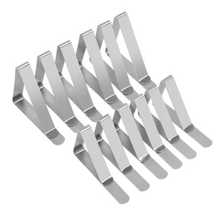 12-pakning Sølv Dukklips med Justerbar Klemme Høy Kvalitet