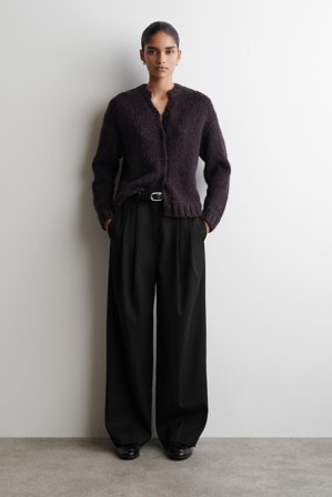 COS Flecked Chunky Wool-Alpaca Cardigan in Brown - Women