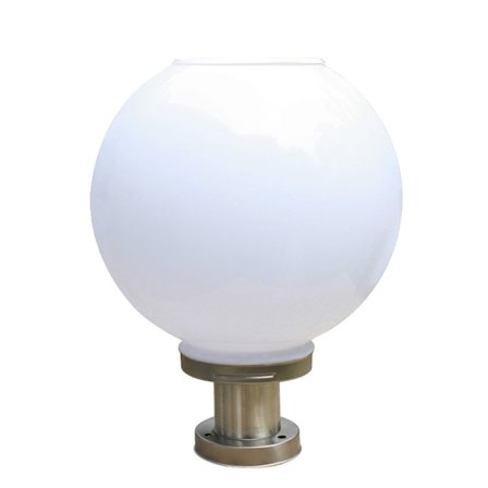 LED Utendørs Solcelle Portstolpe Lampe, Trådløs Rund Ball Hage Lampe, Terrasser og Utebelysning IP65 Vanntett, Rustfritt Stål, Fjernkontroll