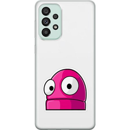Kompatibel Mobilcover til Samsung Samsung Galaxy A73 5G Rosa tegneseriefigur med store øjne i legende og humoristisk stil