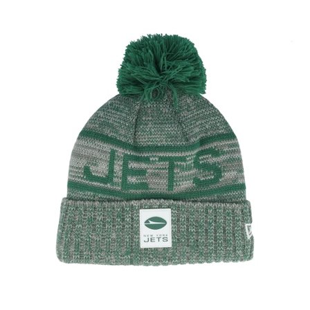 New Era - NFL Grün pom Mütze - New York Jets NFL 25 Sideline Cold Weather Sport Knit Green/Grey Pom @ Hatstore