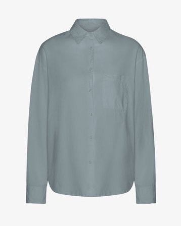 Organic Oversized Shirt - Steel Blue - Female - S