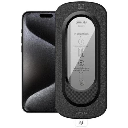 Härdat glas Skärmskydd För Apple iPhone 15 Pro Anti-Spy med Installationsverktyg