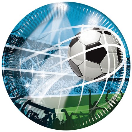 Fotball Papirassietter 20 cm 8-pakning