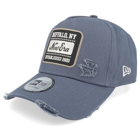 New Era - Blå adjustable Keps - Patch Wash Pale Blue A-Frame Adjustable @ Hatstore