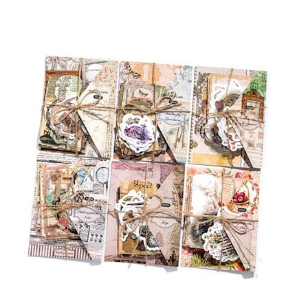 Vintage Scrapbooking-klistermärkesark 6 modeller av 100 ark vardera Bubble Sticker Paper Vintage Journal