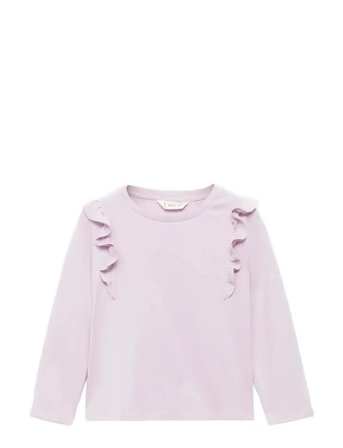 Mango Frills Cotton T-Shirt - Purple - 2-3