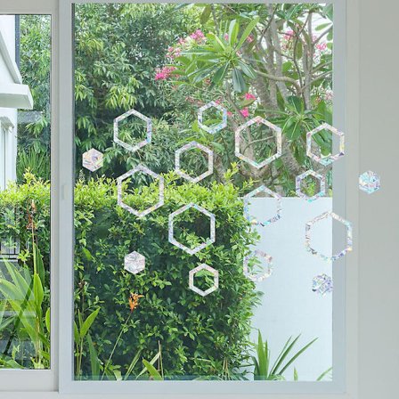 Anti-kollisions Vinduesmærker Fugle Silhuetter Glasdørsbeskyttelse Og Red Fugle, Transparent (16 Silhuetter)