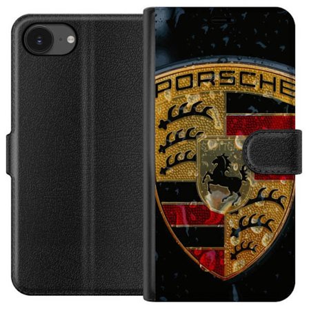 Kompatibelt Plånboksfodral till Apple Apple iPhone 16e Porsche logotyp affisch lyxbilsmärke vapen skåpbilsemblem Stuttgart klassisk retrodesign bil