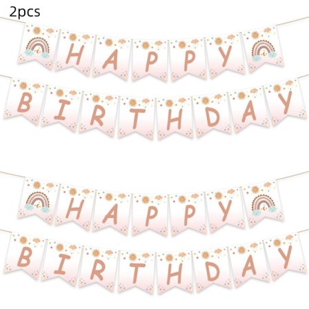 2 stk Tillykke med fødselsdagen Banner Fødselsdag Banner Solfest dekorationer