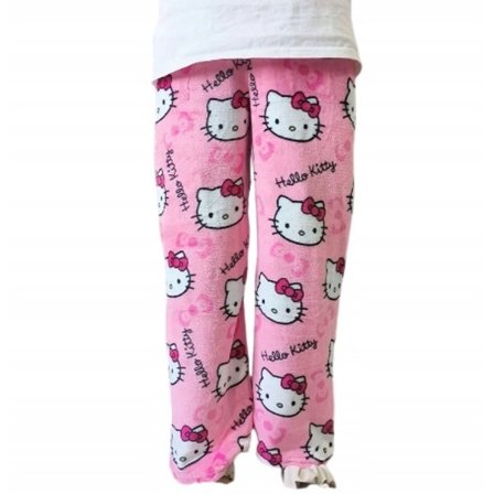 Tegneserie HelloKitty Flanell Pyjamas Plysj og Tykk Isolasjon Pyjamas for Kvinner - Rose Red