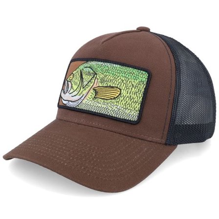 Skillfish - Brun trucker Keps - Big Black Bass Box Canvas Brown/Black A-frame Trucker @ Hatstore