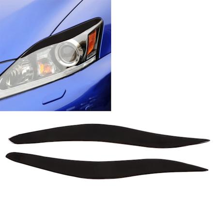 Par Forlygte Øjenbryn Glans Sort Trim Blød Plast Dekoration Udskiftning til IS250 IS300 IS350 2006‐2012