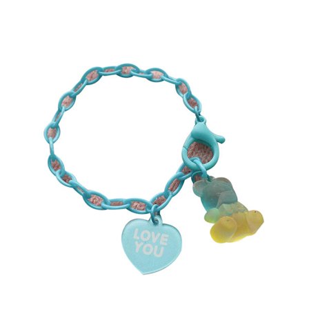 Färgglatt armband med Love You Heart & Bear hänge Gummy Bear Smycken Födelsedagspresent för alla hjärtans dag till flickvän