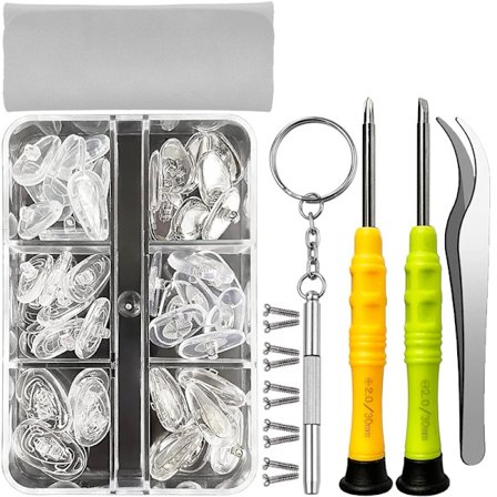 Silmälasien Nenätyynyt, 22 paria ruuvattavia silmälasien nenätyynyjä, päivitetty silmälasien nenätyynyjen vaihtosarja silmälasien ruuvimeisselillä, 