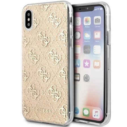 Guess 4G Glitter iPhone X/Xs Etui - Guld
