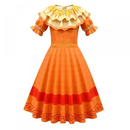 Barn Mirabel Costume Girls Mirabel Isabela Dress Cosplay Outfit Princess Dress Up ----- Orange(Storlek 120)