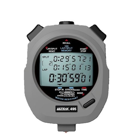 Ultrak 495-100 Dobbel Delt Minne Stoppeklokke - Gul WG