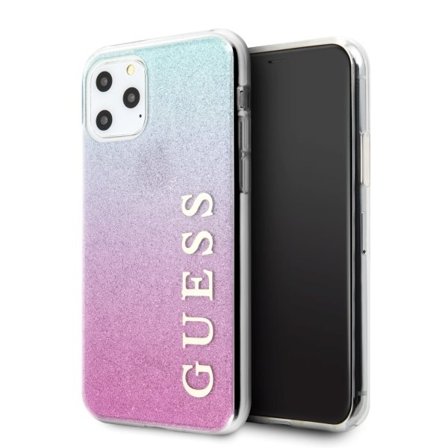 Guess GUHCN65PCUGLPBL iPhone 11 Pro Max rosablått/rosa blått hårt fodral Glitter Gradient