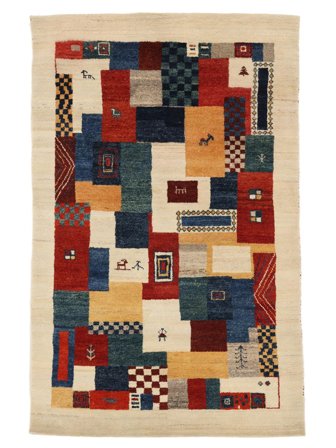 Liten Gabbeh Loribaft Matta 115X182 Ull