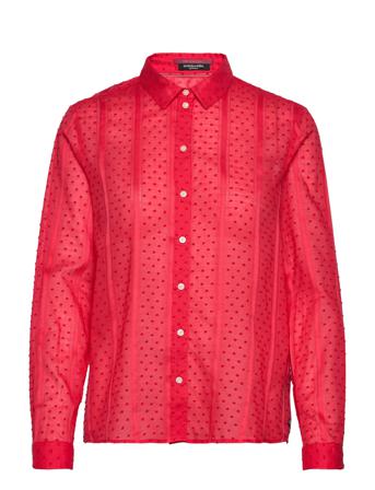 Cotton Dobby Regular Fit Shirt Långärmad Skjorta Röd Scotch & Soda