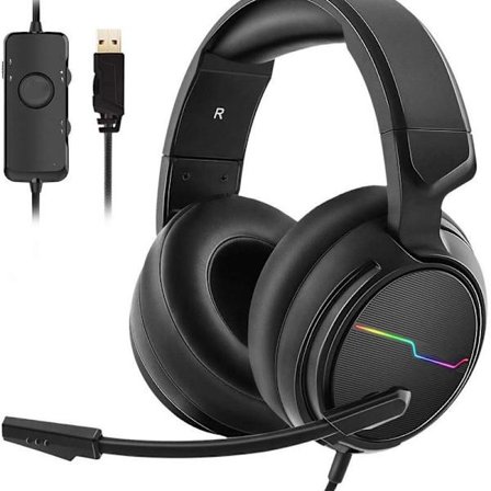 USB Pro Gaming Headset för PC - 7.1 Surround Sound-hörlurar