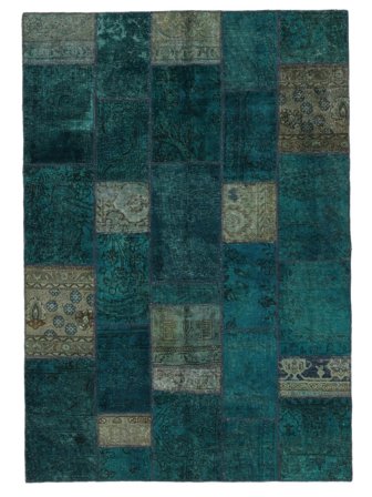 Noué À La Main Patchwork Tapis 171X247 Vintage De Laine Noir