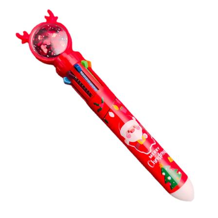 10-i-1 färgglada indragbara pennor Slätskrivande delikat designpenna för kontorsmaterial för skolmaterial santa claus